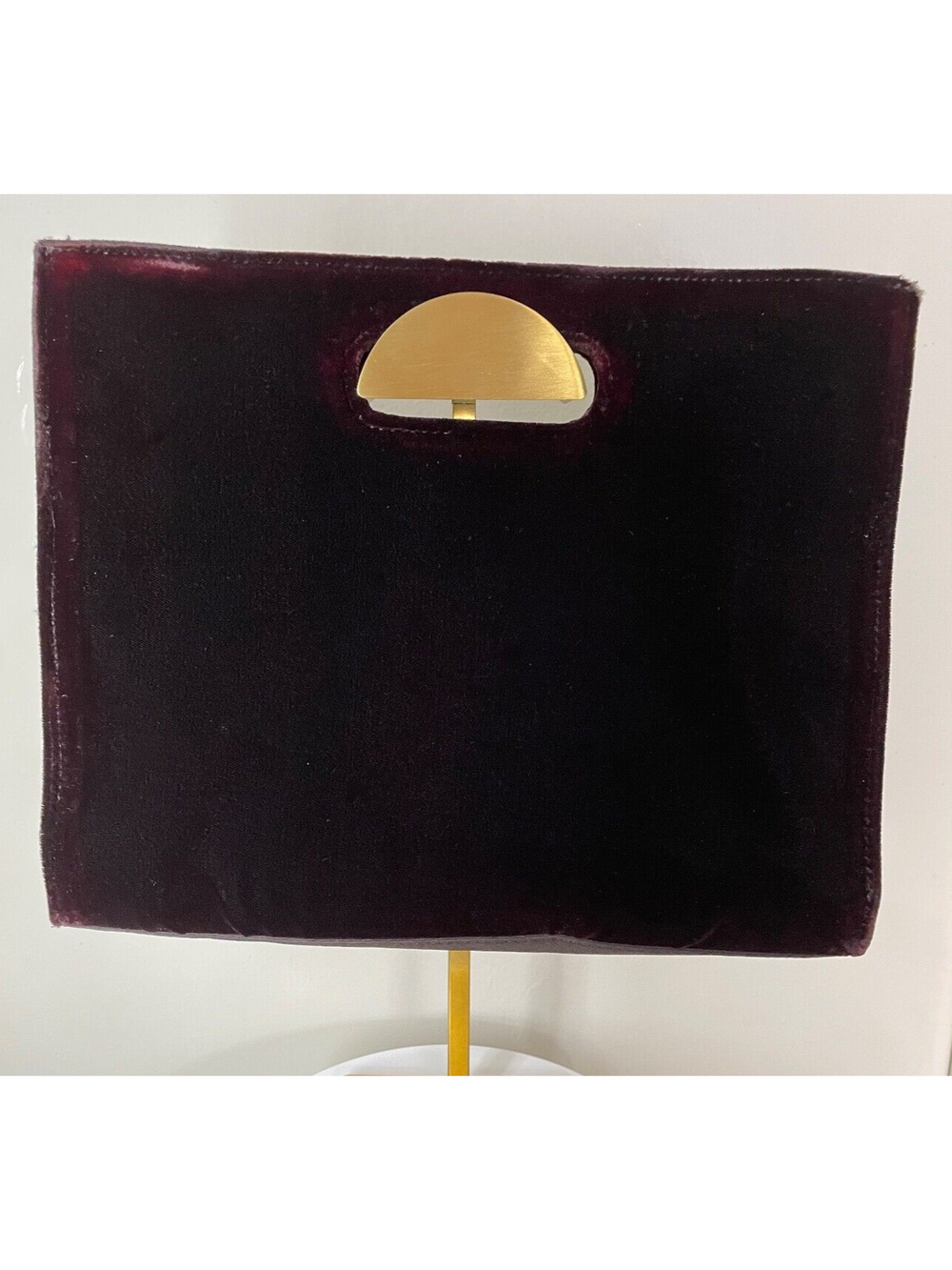 Vintage Enzo Angiolini Dark Chocolate Brown Velvet Clutch